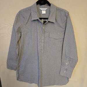 The Company Store Supima Cotton Gray Casual Button Down Shirt/tunic